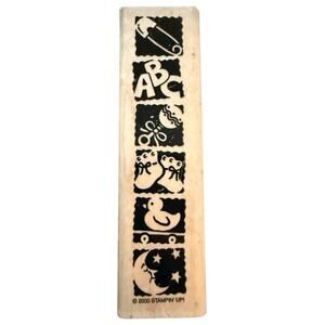 Stampin Up! Vintage 2000 Infant Baby Shower Long Rubber Stamp